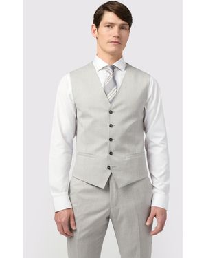 Alexandre Silver Label Slim Fit Italian Twill Waistcoat - Grey
