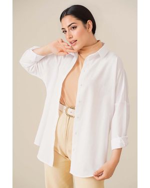 Bigdart Relaxed Fit Poplin Shirt With Button Closure - Natural