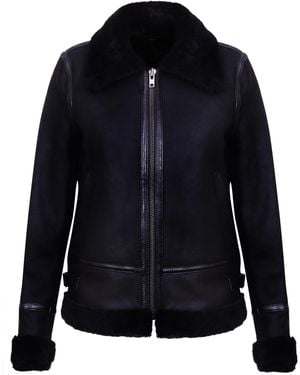 Infinity Leather B3 Sheepskin Jacket-Campinas - Black