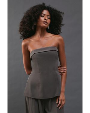 Warehouse Top Basic Sleeveless Woven - Grey
