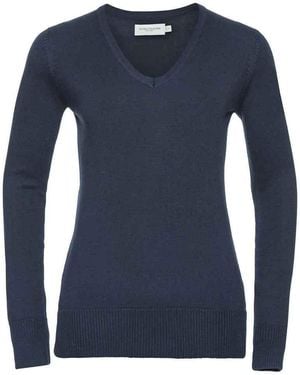 Russell Marl V-Neck Sweatshirt - Blue