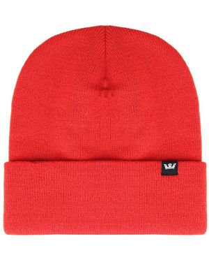 Supra Logo Plain Knitted Crown Beanie C - Red