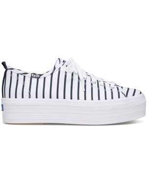 Keds Triple Up Breton Stripe Canvas & Shoes - White