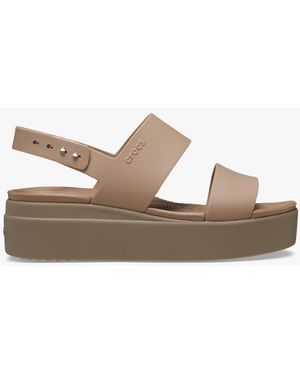 Crocs™ 206453-2El Brooklyn Low Wedge Sandals Latte/Mushroom - Brown