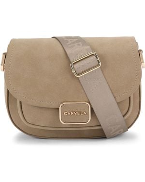 Carvela Kurt Geiger Suedette Boxy Saddle Bag - Natural