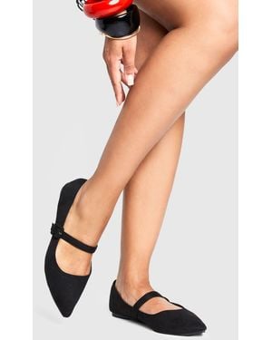 Boohoo Faux Suede Pointed Flats - Black