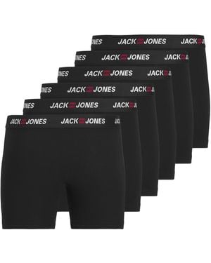 Jack & Jones Big Plus Size Boxers 6 Pack - Black
