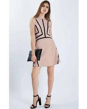 TOPSHOP Petite Mesh Sleeveless Dress - Pink
