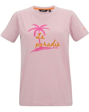 Regatta Ladies Filandra Vx Palm T-Shirt Haze) - Pink