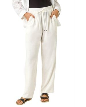 Roman Full Length Linen Trouser - White