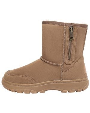 EVER AU Starling Zipper Short Boots - Brown