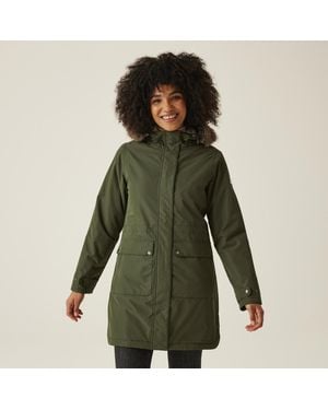 Regatta Sabinka Ii Fur Trim Hood Waterproof Parka Jacket Coat - Green