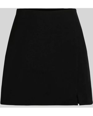 Hiccup High Waist Mini Skirt With Slit - Black