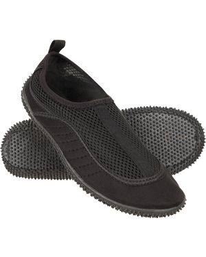 Mountain Warehouse 'Bermuda' Aqua Shoe With Top Mesh Panel Slip On Summer Beach Sandals Textile - Black