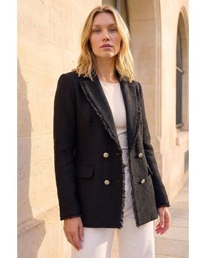 Roman Fray Mid Boucle Jacket - Black