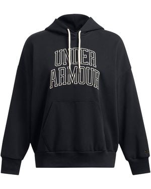 Under Armour Icon Hooded Neck Drop Shoulder Oversize Fit Top - Blue