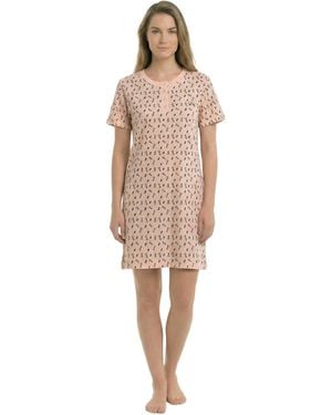 Kisses&Love Short-Sleeved Cotton Nightgown Kl45000 - Natural