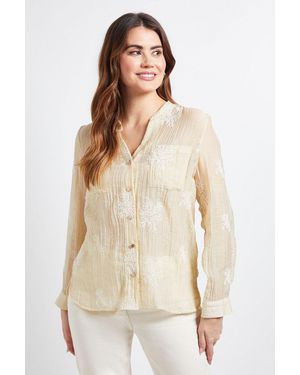 Wallis Embroidered Overhead Shirt - Natural