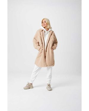 Urban Bliss Teddy Longline Borg Shacket - White
