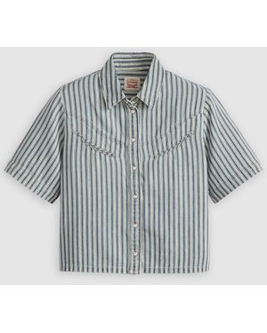 Levi's Levi's Mischa Stripe Denim Rinoa Camp Shirt - Grey
