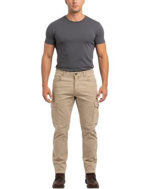 Other Cargo Trousers Regular Fit Casual Stretch Cotton Combat Work Trousers - Natural