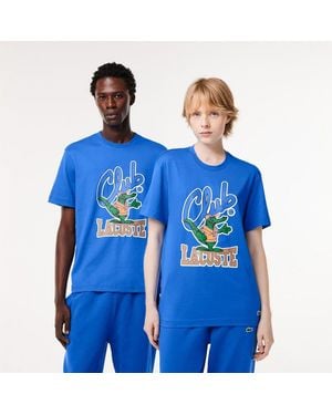 Lacoste Fit Signature Print T Shirt - Blue