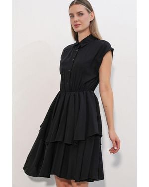 Bigdart Viscose Nylon Knit Dress - Black