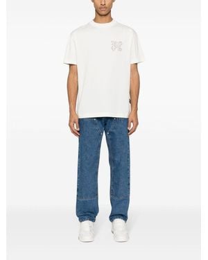 Palm Angels Mid Washed Cotton Jeans - Blue
