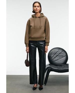 Grimelange Plain Hooded Pocket Sweatshirt - Green