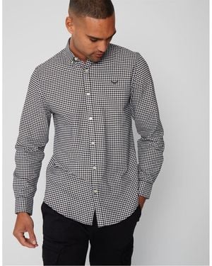 Threadbare Oxford Regular Fit Long Sleeve Shirt - Grey