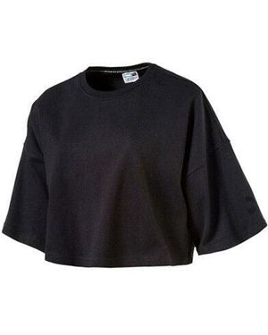 PUMA Plain Crop Top Cotton - Black