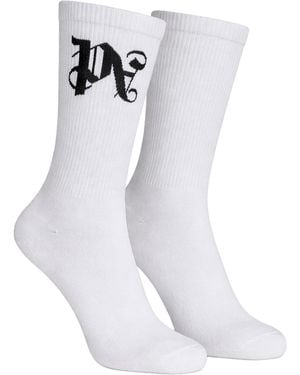 Palm Angels Lange Katoenen Sokken Pmra001E23Fab0020110 - Wit