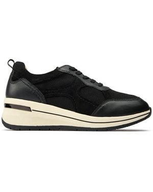 By Caprice Comfort Wedge Trainers - Black