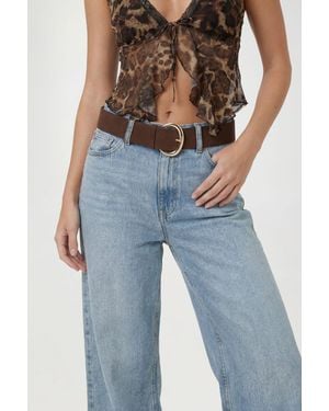 Boohoo Statement Faux Suede Chunky Buckle Belt - Blue