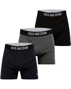 Duck and Cover Bronteen Cotton Blend Boxer Shorts (Pack Of 3) - Black