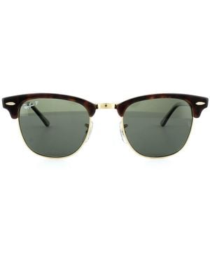 Ray-Ban Sunglasses Clubmaster 3016 990/58 Havana Polarized Large - Green
