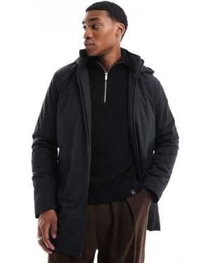 French Connection Lined Mac Jacket With Hood - Black