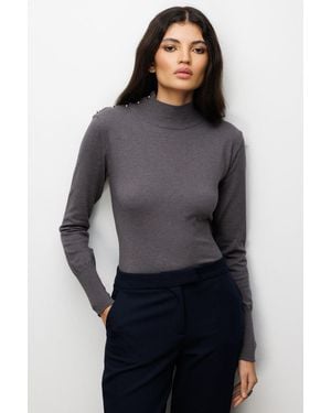 MixRay Turtleneck Knit Jumper - Grey