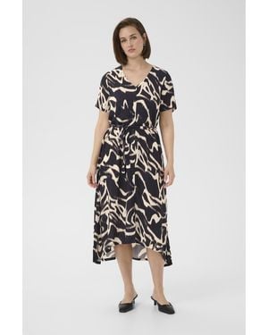Kaffe Jurk Kabeathe A-shape Black Offwhite - Wit