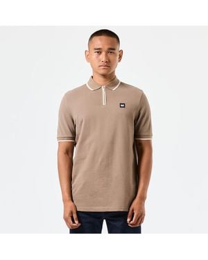 Weekend Offender Shore Zipped Polo Shirt - Brown