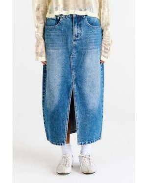 The Ragged Priest Rag Midi Skirt B - Blue