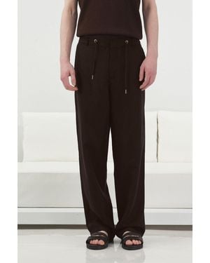 Giesto Wide-Leg Crepe Trousers - Black