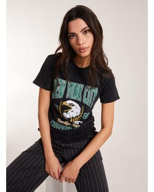 Pink Vanilla Washed Graphic T-Shirt - Black