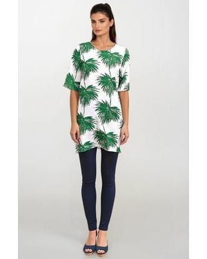 White Stuff Palm Print Tunic Top Viscose - Green