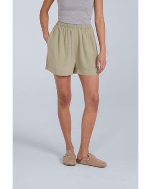 Mountain Warehouse 'Nova' Linen Shorts Regular Fit Breathable Summer Bottoms Lyocell - Green