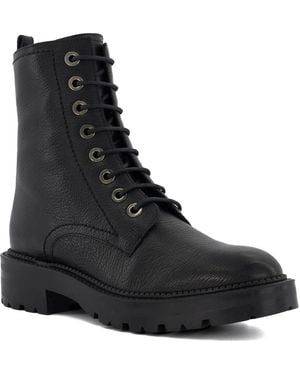 Dune Ladies Cleated-Sole Hiker Boots Press - Black
