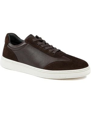Jones Bootmaker Saladino Leather Lace Up Trainers - Brown