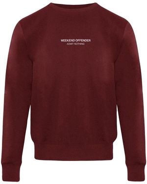 Weekend Offender Logo Wine Jumper - Red