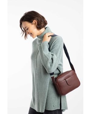 Weird Fish Dion Plain Vegan Leather Crossbody Bag (Bitter Chocolate) - Grey