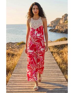 D.u.s.k Abstract Crochet Maxi Dress - Red